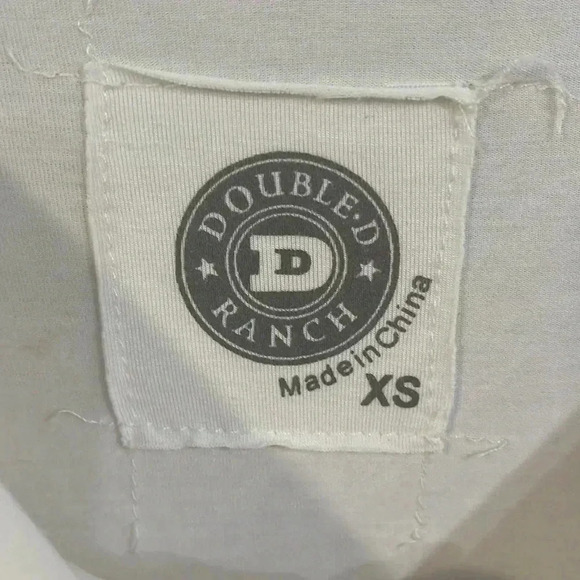 [S]Double D Ranch Embellished Beads/Studs  White Tunic Top - Picture 6 of 8